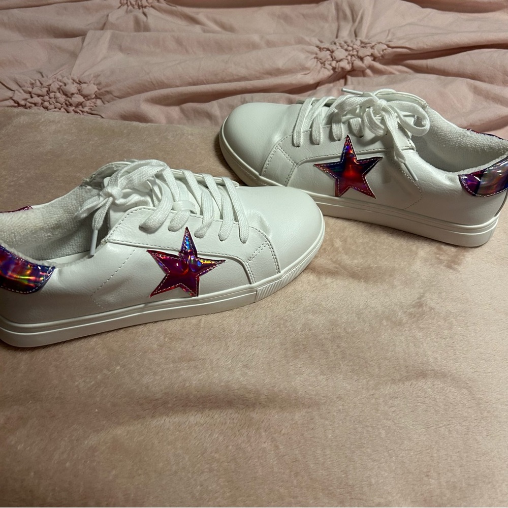 New Steve Madden Holographic Star Sneakers